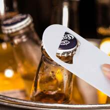 Aanpasbare roestvrijstalen flesopener met dubbelzijdige fotoprint, gepersonaliseerde metalen bier-/wijnflesopener