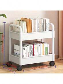 1 件 2 层储物车 - PP 材质，多用途，适用于办公室、厨房、浴室和卧室组织户外装饰