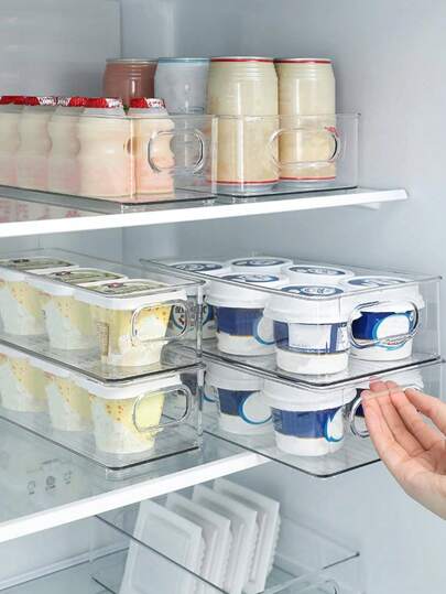 2 pezzi Contenitori per Alimenti in PET, Scatole Portacibo Trasparenti Minimaliste per la Casa