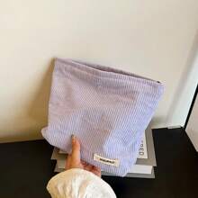 1 件带拉链的灯芯绒旅行化妆包，非常适合美容必需品、防水化妆包、口红包、女士化妆包、小包收纳化妆盒、铅笔盒化妆刷架、洗漱包、化妆包情人节礼物 - 彩色 - 查看 19