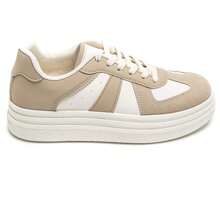 Fashionable Versatile Contrast Color Block Thick Sole Casual Shoes - Khaki - View 3