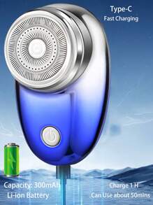 Kemei KM-C52 迷你剃刀攜帶式剃毛機，男士濕乾兩用電動剃刀，暢銷電動剃須刀，旋轉式剃刀，新男友生日禮物