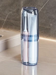 便携式旅行牙刷盒套装，带盖漱口杯牙膏牙膏盒牙刷收纳盒漱口杯便携式牙刷收纳盒，旅行漱口杯，防水牙膏架容器，商务旅行用玻璃杯，旅行必需品 - 彩色 - 查看 8