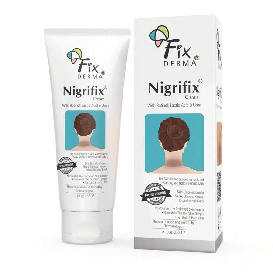 FIXDERMA Nigrifix Cream For Acanthosis Nigricans With Lactic Acid | Dermatologist Tested Retinol Cream | Useful For Dark Body Parts Like Neck, Ankles, Armpits & Elbows –3.52 FlOz - 1 - 查看 1