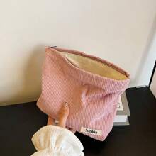 1 件带拉链的灯芯绒旅行化妆包，非常适合美容必需品、防水化妆包、口红包、女士化妆包、小包收纳化妆盒、铅笔盒化妆刷架、洗漱包、化妆包情人节礼物 - 彩色 - 查看 13