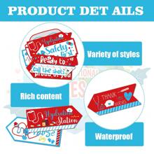 Conjunto de decoraciones para la fiesta del Día de la Enfermera: Señales de carretera de madera para el césped, tarjetas de papel direccionales elegantes, creando fácilmente un ambiente festivo