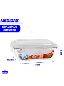 640ml Hermetic Glass Jar For Lunch Boxes With Lock Food Preserving Baby Food Fruit Fitness Anti-Leak Microwave And Freezer Oven Fit Freezing - 無色 - 查看 4