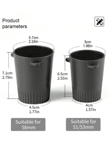 1pc Coffee Dosing Cup, ABS Coffee Dosing Cup, Powder Feeder Part For Coffee Tamper Espresso Coffee Machine Tools, Coffee Accessories, For 51/53/58mm(Black/White) School Supplies Back To School