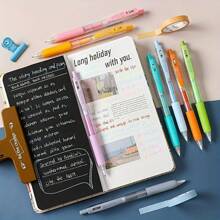 8pcs Mixed Color Gel Pen, Simple Portable Gel Rollerball Pen For Office, School, Student Back To School - Multicolor - View 7