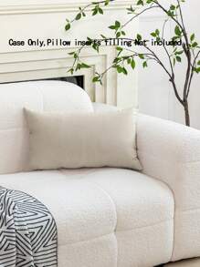 Juego de 4 fundas de almohada de unicolor suave y simple, decoración del hogar, sin relleno de almohada - Beis - Ver 5