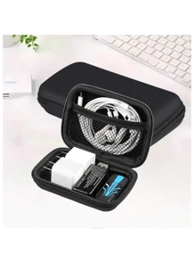 Organizador de bolsa de auriculares Eva de Apple, bolsa organizadora de cables, bolsa de almacenamiento de unidades flash USB y tarjetas SD Harger, estuche con cierre de cremallera resistente a golpes, bolsa accesorios de auriculares, bolsa accesorios de teléfono