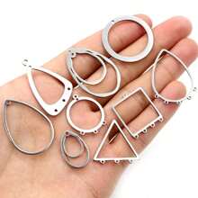 5pcs 316 Stainless Steel Charms Geometry Metal Stamping Blanks DIY Porous Connector Pendant Necklace Earring Accessories