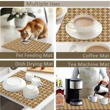 1pc Coffee Mat - Hide Stain Absorbent Rubber Backing Quick Dry Mat For Kitchen Counter Coffee Bar Accessories Dish Drying Mat For Coffee Maker Coffee Maker Coffee Pot Espresso Maker