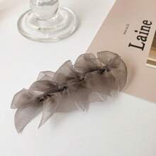 1pc Women's Oversized Bow & Net Hair Clip, Suitable For Everyday Use, Hair Accessories, Hair Clips, Hair Slide, Hair Barrettes Claw Clips