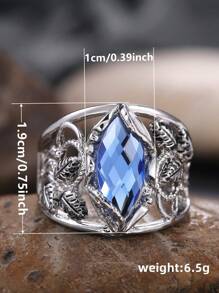 1 件奢华方晶锆石戒指，适合女士，情人节礼物，结婚周年派对珠宝，妈妈，母亲，母亲节，礼物 - 1# - 查看 7