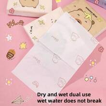 3 stuks schattige bedrukte tissues met cartoonprint, 40 vellen per verpakking, geurvrij, zuivere houtpulp, zacht en comfortabel, veilige materialen, enkelvoudige velvorm, 3-vouwfunctie, willekeurige stijlen