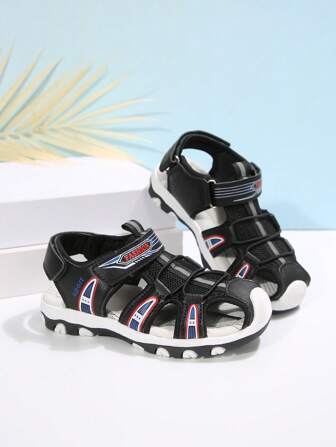 Boys' Fashion Sports Sandals, 2025 New Summer Closed-Toe Soft Bottom Non-Slip Beach Shoes, Toddler/Little/Big Kids