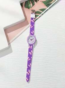 1pc New Fashion Butterfly Pattern Casual Cute Children Quartz Watch, Suitable As Birthday/Holiday Gift - Multicolor - View 11
