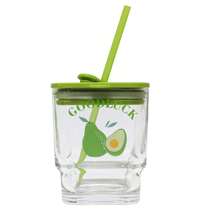 1pc Glass Cup With Straw, Large Capacity Home Use With Lid - Multicolor - View 4