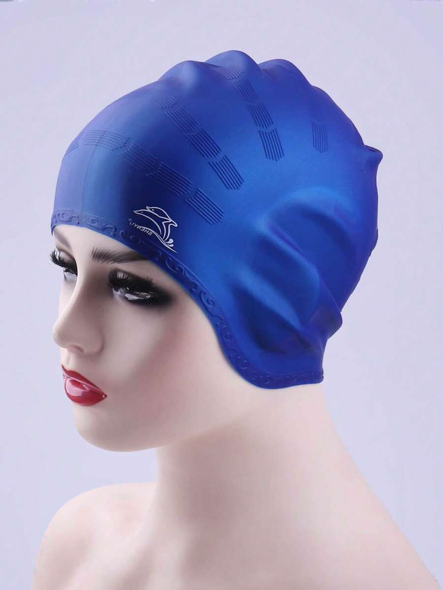 SHENYU Silicone Ear Protection Simple Waterproof Swimming Cap, Beach Essentials, Beach Accessories, Pool Float - Blue - View 1