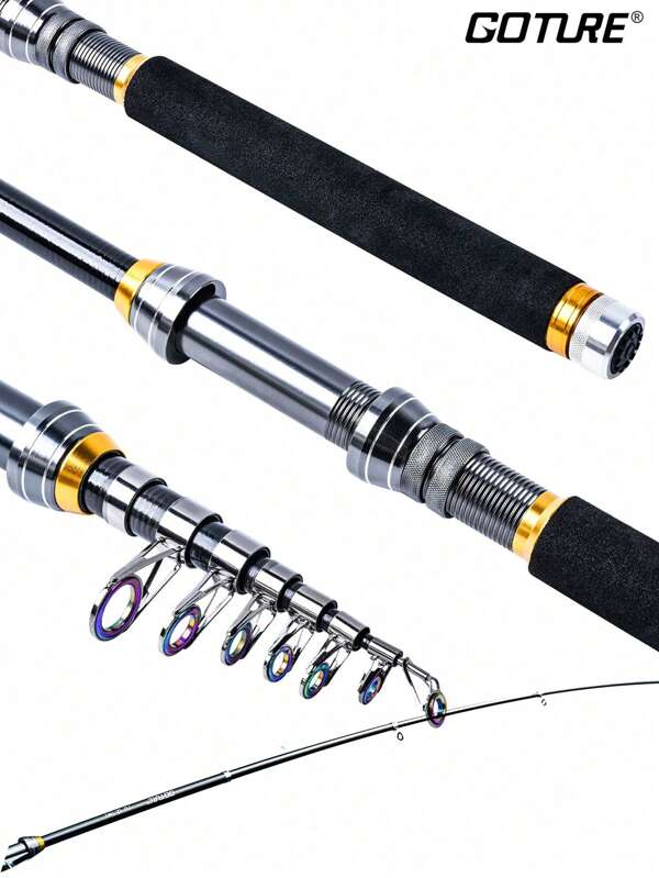 GOTURE Goture 1pc Telescopic Fishing Rod Ultralight Spinning Fishing Pole With Comfortable EVA Rod Handle 1.8m/6ft-2.7m/9ft (Fishing Reel Not Include)