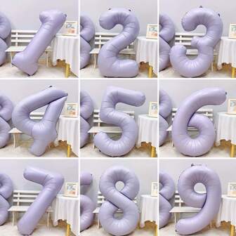 1 件/套 40 英寸紫色芋头铝箔气球，带 0-9 数字，适合生日、周年纪念派对装饰