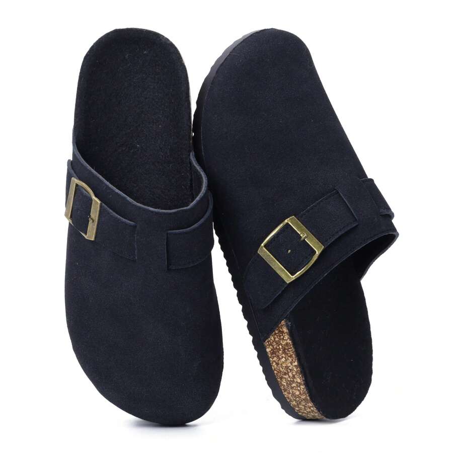 Comfy Platform Sandals With Thick Cork Bottom & Adjustable Strap - Casual Chic Women's Slippers For A Stylish Look - Tất cả màu đen - Xem 1