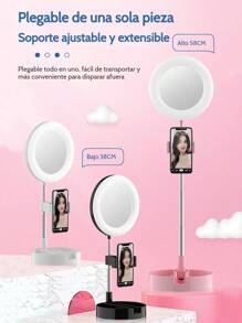 TUNKE Foldable Table Lamp, Makeup Lamp, Live Broadcasts - Pink - View 3
