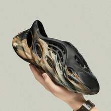 2025 New Design Hollow Foam Runner Shoes - Breathable, Non-Slip Beach Shoes, Men Casual Fashion Sports Sandals, Perfect For Beach Dates And Couple Outings - 黑色 - 查看 7