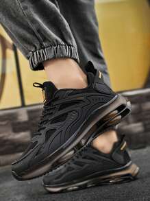 Cocooon 男士减震运动鞋，厚底设计，时尚缓震，四季皆宜，休闲牛仔裤运动风搭配皆宜。 - 黑色 - 查看 6