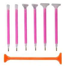 3 pièces/7 pièces Stylos peinture diamant DIY, Stylo correcteur à 3/6/9 têtes de perles, Stylo de collage rapide DIY, Stylo de prise de pierre, Stylo de peinture au diamant, Fournitures d'art