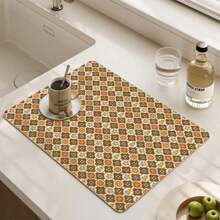 1pc Coffee Mat - Hide Stain Absorbent Rubber Backing Quick Dry Mat For Kitchen Counter Coffee Bar Accessories Dish Drying Mat For Coffee Maker Coffee Maker Coffee Pot Espresso Maker