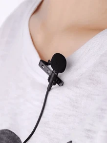 1pc Portable Karaoke Microphone - Omnidirectional Sound - Clip-On Microphone Suitable For Interviews And Singing - Perfect For Recording And Entertainment Anytime, Anywhere
