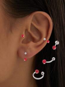 1 件装 Huggie 半环耳环 女式小球耳钉 女式耳钉 耳钉 耳钉 耳钉 耳钉 螺丝后耳环