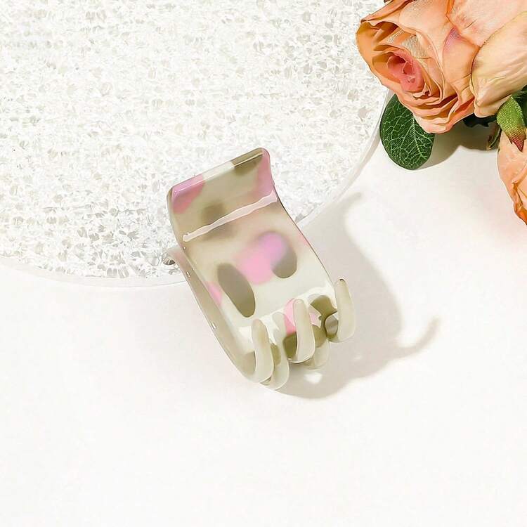 1个/2个/3个/5个装 新款彩色圆点水转印大号发爪，优雅街头风亚克力材质，春夏款 - 彩色 - 查看 4