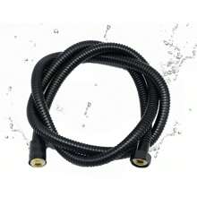 Shower Hose, Flexible Stainless Steel Handheld Shower Hose, Replacement Metal Extension Shower Hose - Black - View 1