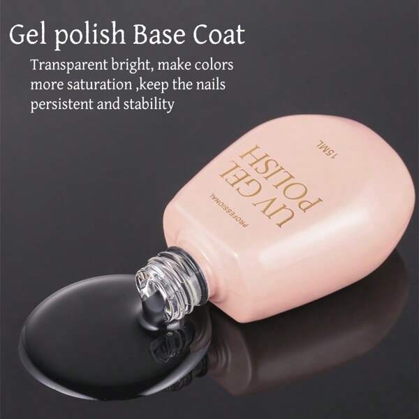 2Pcs 15ml Gel Nail Glue, Gel X For Acrylic Nails Tips, 2 In 1 Nail Glue And Base Coat, UV Light Cure