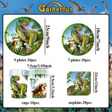 10/20/50pcs Disposable Dinosaur Themed Party Supplies, Suitable For 1st Birthday Party, T-Rex Themed Tableware Decor, Birthday & Picnic