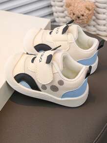 Dziecięce trampki z miękką gumową podeszwą antypoślizgową, prosty i modny design, jednolity kolor niebieski/biały, odpowiednie na podróże na świeżym powietrzu, plażę i do domu