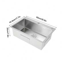 WUPYI 304 Stainless Steel Waterfall Kitchen Sink Large Single Slot - Silver - View 2