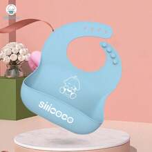 SILICOCO 1 chiếc Yếm ăn bằng silicon có thể điều chỉnh cho trẻ em/trẻ sơ sinh, Yếm ăn mềm thấm nước bọt cho bé tập ăn dặm - Nhiều màu - Xem 6