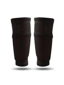 2 piezas de Fundas para espinilleras de fútbol de malla elástica y transpirable + Bolsa de equipamiento de fútbol, Bolsa de baloncesto, Calcetín de manga deportiva negra, Bolsa de red negra, Protector de pierna adulto de doble capa fijo