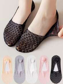 蕾丝隐形袜子舒适透气低帮船袜女士长筒袜袜子 - 彩色 - 查看 2