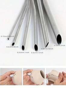 6pcs/Set Of Stainless Steel Hole Puncher Carving Sculpture Modeling Pottery Cutting And Punching Ceramic Polymer Clay Tools,Stainless Steel Pottery And Polymer Clay Carving Tool Set - Precision Carving, Punching And Molding Tools For Ceramics And Handicrafts