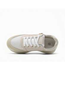 Women's Contrast Color Thick-Sole Comfortable Casual Sports Shoes For Daily Wear - Beige - View 5