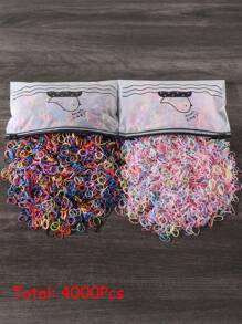 2000/4000 peças de elásticos de cabelo femininos de 0,47 polegadas para laços de cabelo, pequenos mini elásticos, grandes prendedores de rabo de cavalo para tranças, cordas de cabelo, acessórios de cabelo para uso diário, elásticos de cabelo