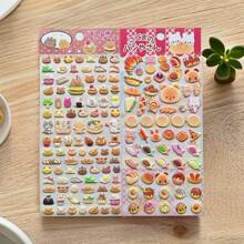 2 件可爱熊汉堡和泡泡贴纸，创意面包贴纸、DIY 工艺品，适用于手机壳、笔记本电脑