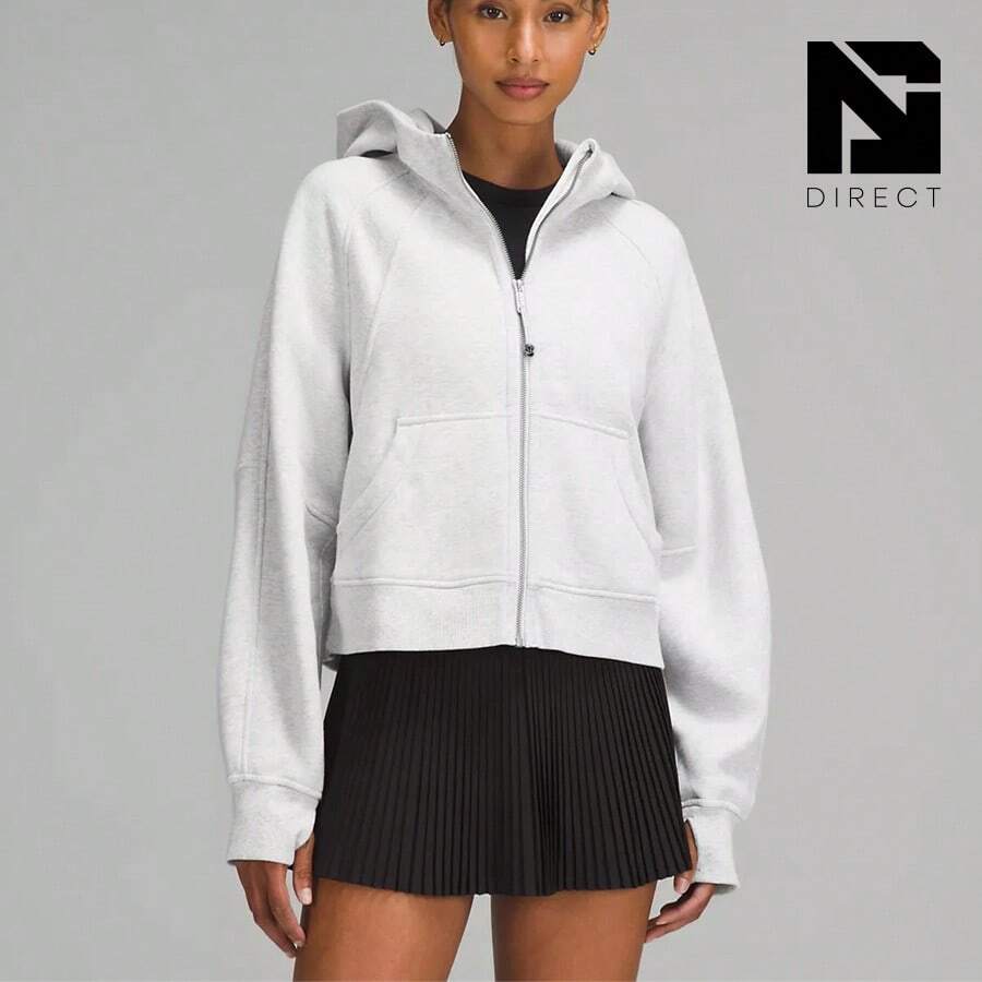 Sudadera con capucha con cremallera completa oversize de estilo scuba - Núcleo jaspeado gris ultra claro - Ver 1
