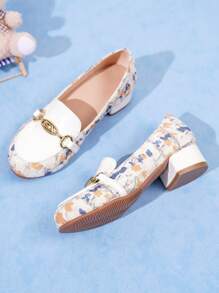 可爱透气休闲金链高跟儿童时尚女童拖鞋 - 彩色 - 查看 4