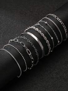 8pcs Bracelet Set, Beach-Inspired And Fashionable, Featuring Heart, Round Gem, Water Drop, Infinity, And Lucky Elements, Suitable For Women's Daily Wear Or Night Out Party. The Set Includes Bracelets And Bangles With Simple & Stylish Design, Decorated With Rhinestones And Heart-Shaped Charms. Perfect Gift For Any Occasion! Valentines,Mom,Mother,Mother's Day,Gift